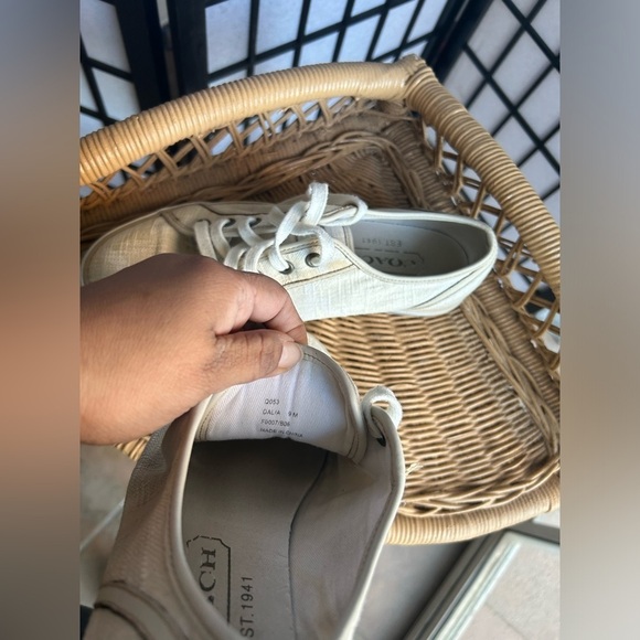 COACH Tan Beige Shoes size 9 Coach Made for Me Sneakers - Picture 7 of 9